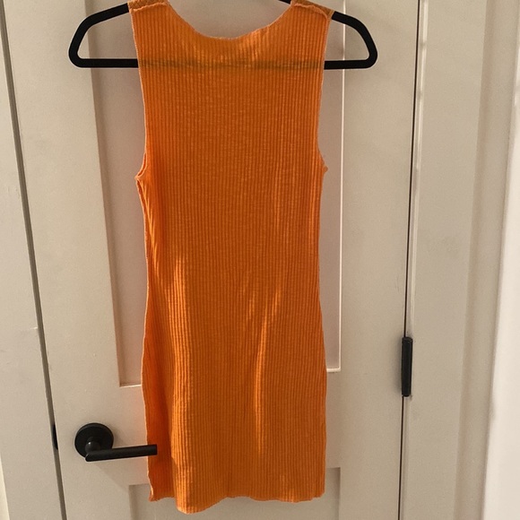 Beige Botany Orange Stitch Dress - Picture 2 of 3